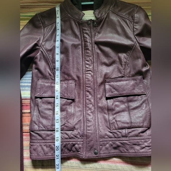 HINGE Leather Hooded Jacket. Ladies Size XS - Picture 14 of 16